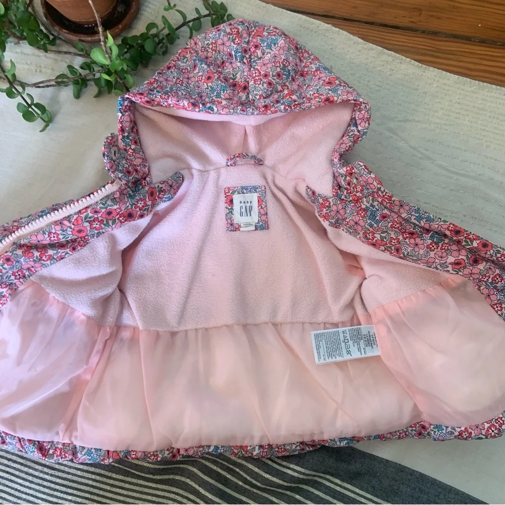 Gap Floral Puffer Warm Baby Coat